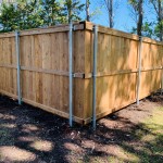 Wood Fence with Steel Posts 